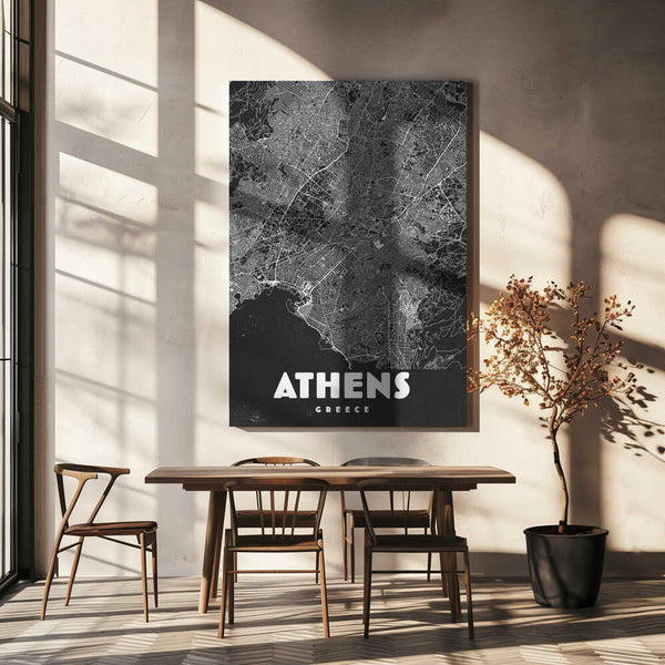 Tablou canvas „Athens Greece vintage travel map” de Nicholas