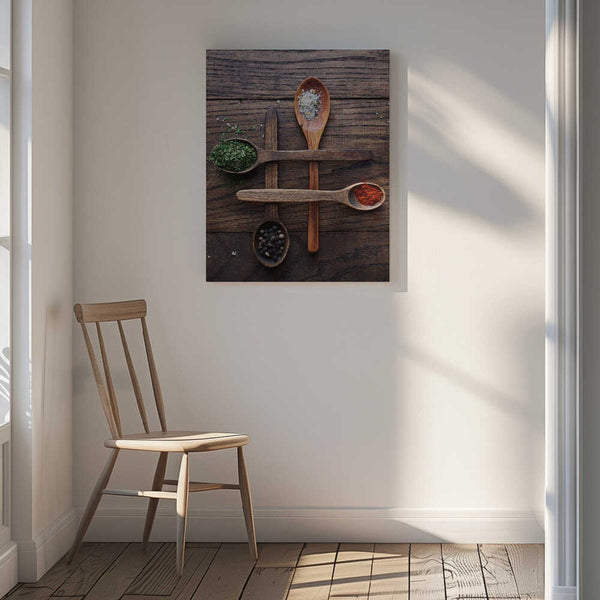 Tablou canvas „Wooden Spoons With Colorful Spices” de Karina Aleksandrova