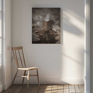 Tablou canvas „Old Tree Reading Story Book” de Angela Waye