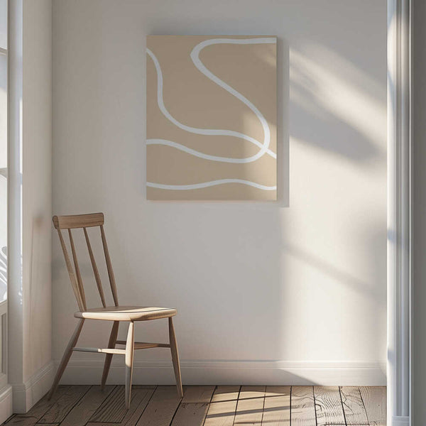 Tablou canvas „Beige Lines 01” de Pictufy Studio