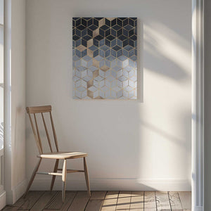 Tablou canvas „Soft Blue Gradient Cubes” de Elisabeth Fredriksson