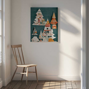 Tablou canvas „Enchanted Forest Homes” de Treechild