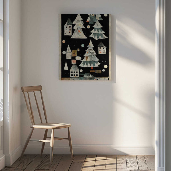 Tablou canvas „A Paper Village At Night” de Treechild