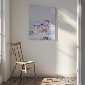Tablou canvas „Snowman Family Animated” de Xuan Thai