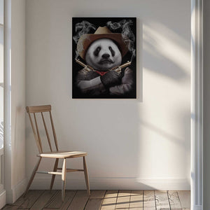Tablou canvas „panda crossgun” de Adam Lawless