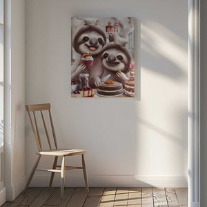 Tablou canvas „SLOTH BAKING CAKES” de Adam Lawless