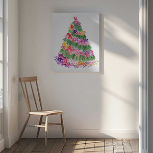 Tablou canvas „Floral watercolor Christmas tree” de Rosana Laiz Blursbyai