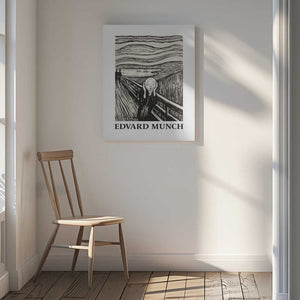 Tablou canvas „Skriet- The Scream - Monochrome Version” de Edvard Munch