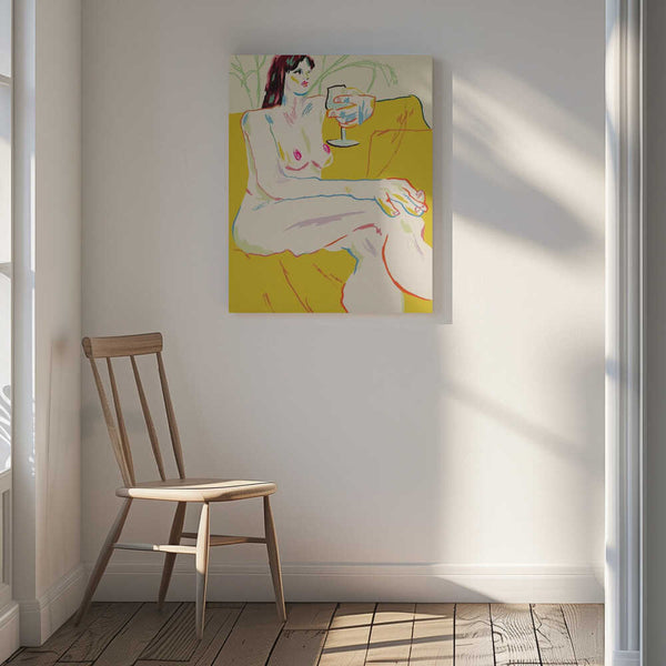 Tablou canvas „Girl With A Wineglass” de Francesco Gulina