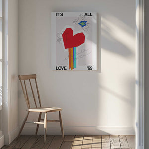 Tablou canvas „It's All Love '69 Heart Greige” de Frances Collett