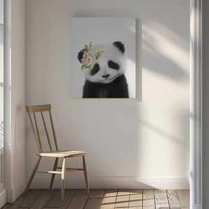 Tablou canvas „Floral Baby Panda” de Lola Peacock