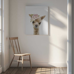 Tablou canvas „Floral Baby Llama” de Lola Peacock