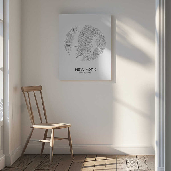 Tablou canvas „Manhattan Roads Map” de THE MIUUS STUDIO
