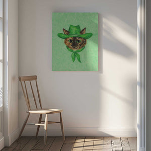 Tablou canvas „Tilly The Cowgirl Tortie Cat” de Anyone Can Yeehaw