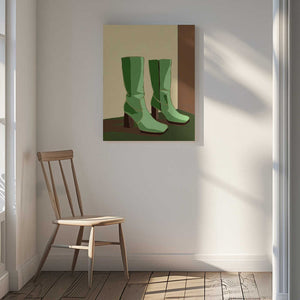 Tablou canvas „Green boots” de Sharyn Bursic