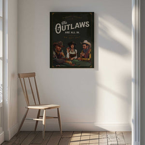 Tablou canvas „Outlaws Are All In Cool Cowboy Poker Art” de The Whiskey Ginger