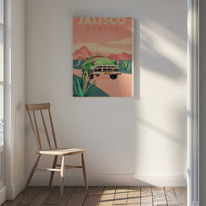 Tablou canvas „Jalisco Mexico Vintage Travel Poster” de The Whiskey Ginger