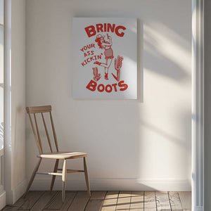 Tablou canvas „Ass Kicking Boots Funny Western Cowgirl” de The Whiskey Ginger