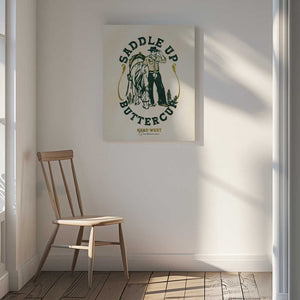 Tablou canvas „Saddle Up Buttercup Cowboy &amp; Horse Art Print” de The Whiskey Ginger