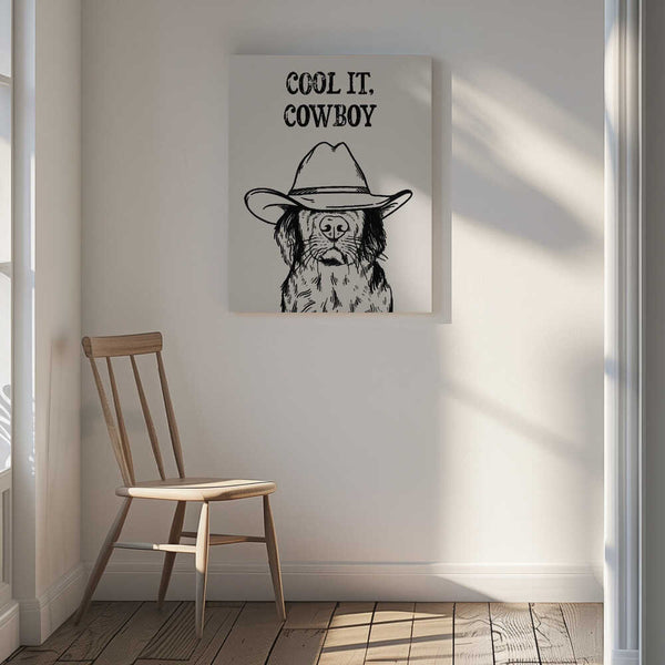Tablou canvas „Cool it Cowboy Black” de Tara Royle