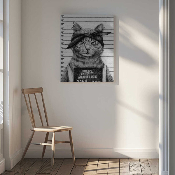 Tablou canvas „Cat In A Police Lineup” de Mike Koubou
