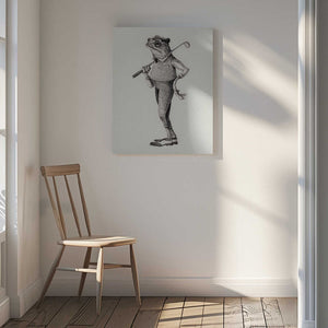 Tablou canvas „Frog In  Vintage Golf Attire” de Mike Koubou