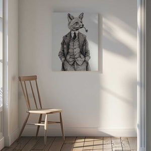Tablou canvas „The Vintage-style Fox” de Mike Koubou