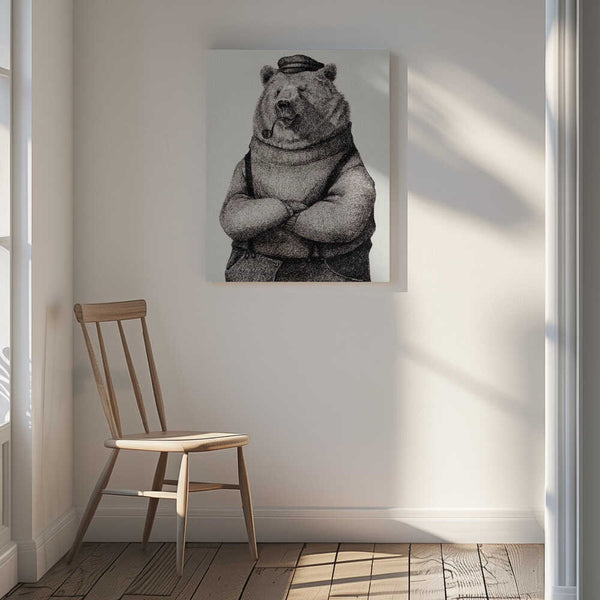Tablou canvas „Bear In Vintage Attire” de Mike Koubou