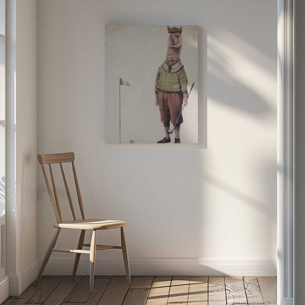 Tablou canvas „Alpaca Golf Club” de Mike Koubou
