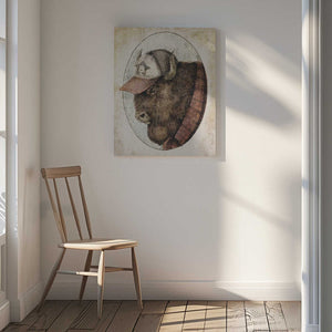 Tablou canvas „Buffalo In A Baseball Cap” de Mike Koubou