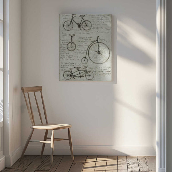 Tablou canvas „Vintage Bicycle Sketches” de Mike Koubou