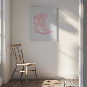 Tablou canvas „Pink Cowgirl Boots with Bow” de Jolly and Dash