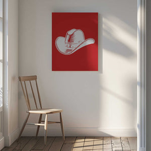 Tablou canvas „Red Cowboy Hat” de Jolly and Dash