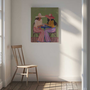 Tablou canvas „Cowgirls playing cards” de Caroline Bonne Müller