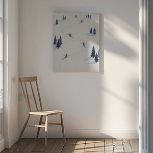 Tablou canvas „Five Skiers” de Andreas Magnusson