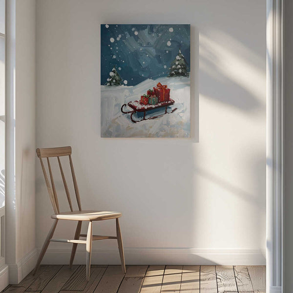 Tablou canvas „Schlitten mit Geschenken” de Ohkimiko