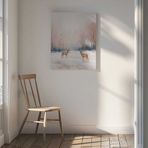 Tablou canvas „Rehe im Winter” de Ohkimiko