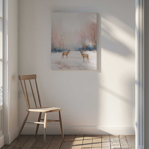 Tablou canvas „Rehe im Winter” de Ohkimiko