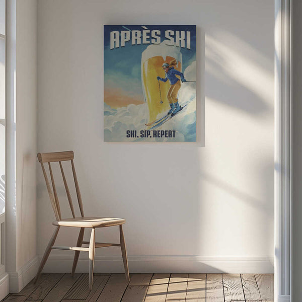 Tablou canvas „Ski, Sip, Repeat” de Andreas Magnusson