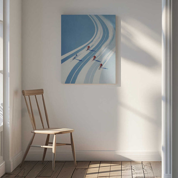 Tablou canvas „Four Skiers” de Andreas Magnusson