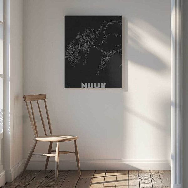 Tablou canvas „Nuuk Greenland Vintage Map” de Nicholas