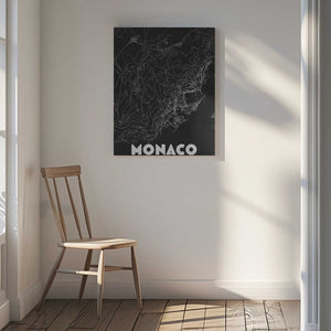Tablou canvas „Monaco Vintage Travel Map” de Nicholas