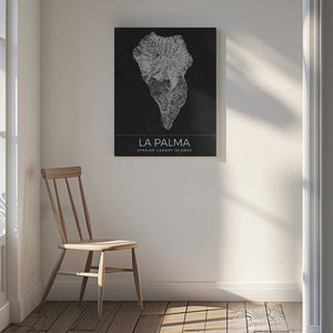 Tablou canvas „La Palma Spanish Canary Islands Map” de Nicholas