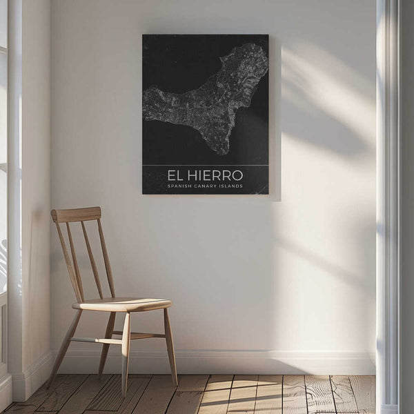 Tablou canvas „El Hierro Spanish Canary Islands Map” de Nicholas