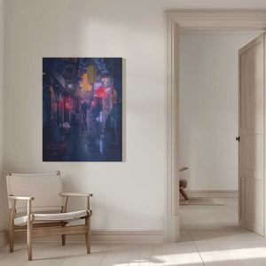 Tablou canvas „Tokyo Blue Rain” de Javier de la Torre