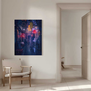 Tablou canvas „Tokyo Blue Rain” de Javier de la Torre