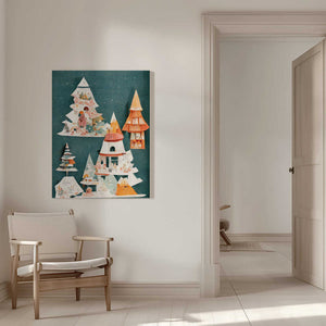 Tablou canvas „Enchanted Forest Homes” de Treechild