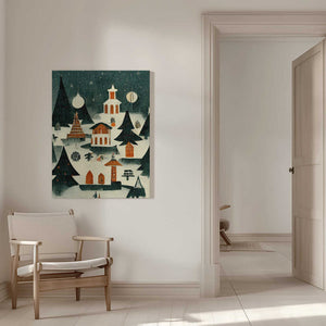 Tablou canvas „Winter Village Glow” de Treechild