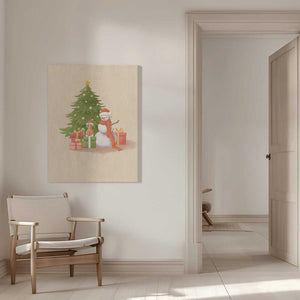 Tablou canvas „Snowman And Cat” de Xuan Thai