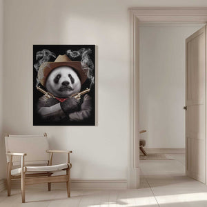 Tablou canvas „panda crossgun” de Adam Lawless